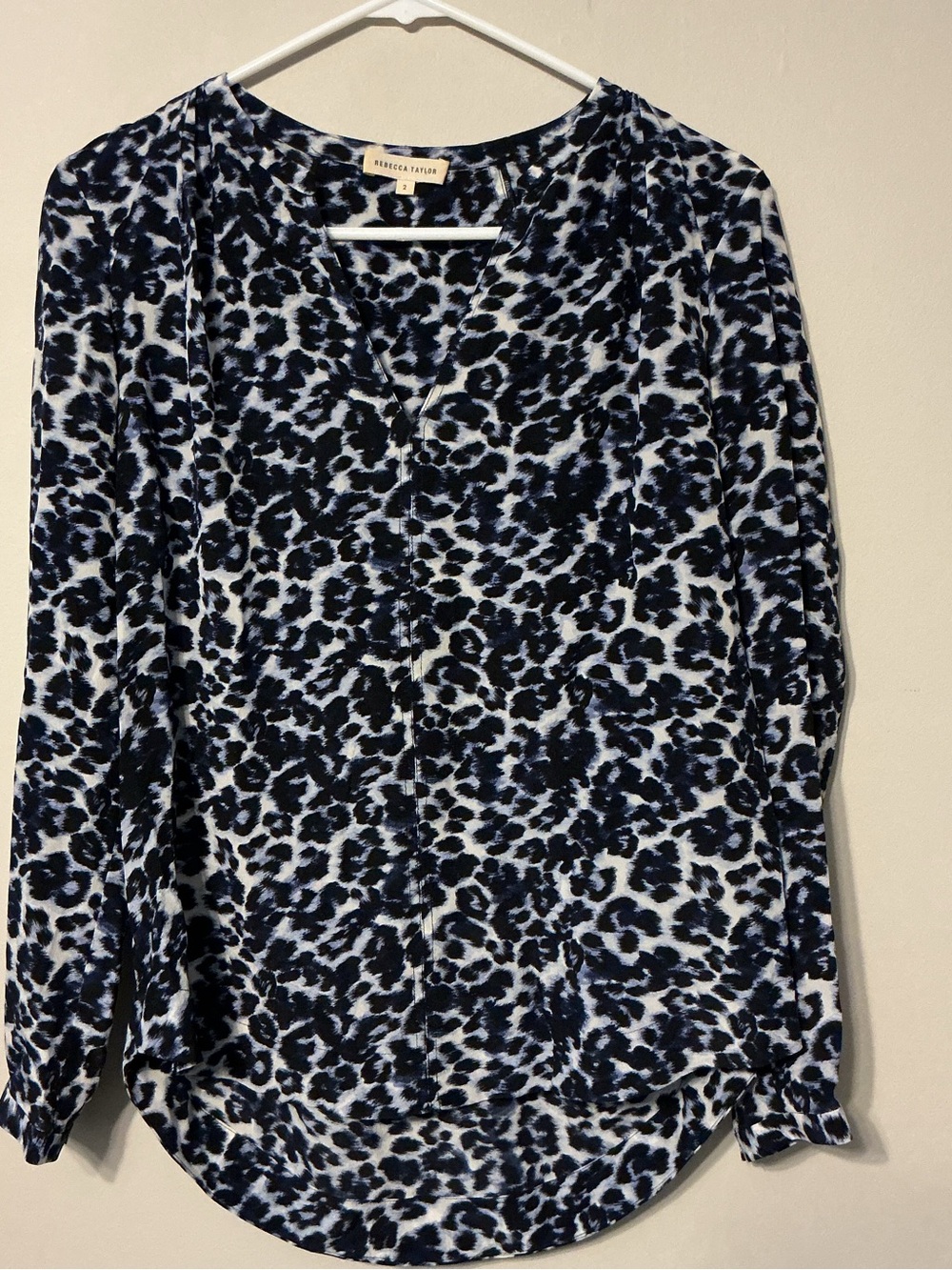 Rebecca Taylor Lynx Print Blouse-Fall 2014
